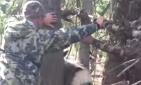 Hunters Rescue Deer Trapped Between Two Trees