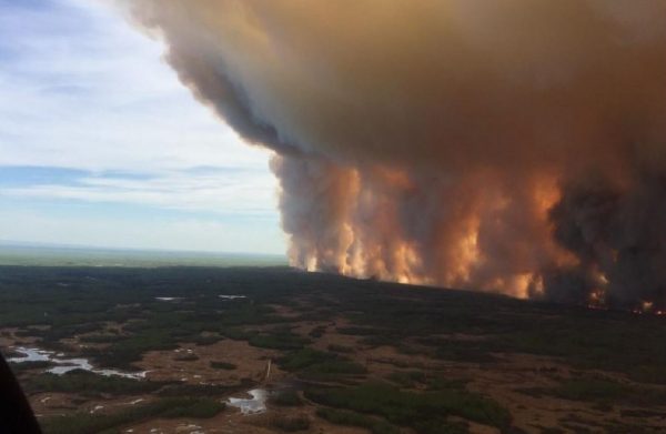 The Chuckegg Creek fire is seen from the air