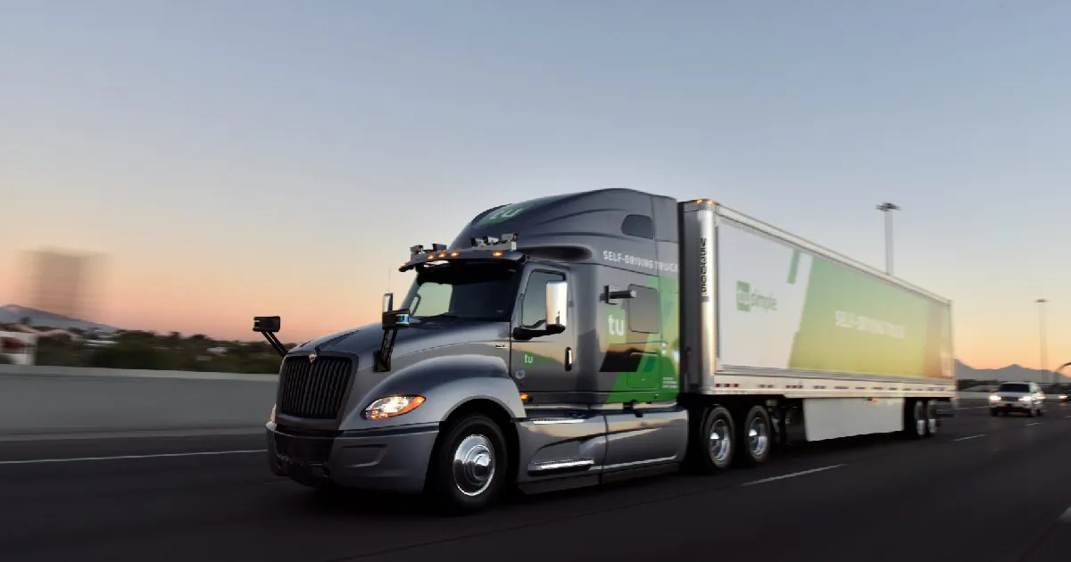 The TuSimple self-driving truck is pictured in this undated handout photo obtained by Reuters May 20, 2019. (TuSimple/Handout via Reuters)