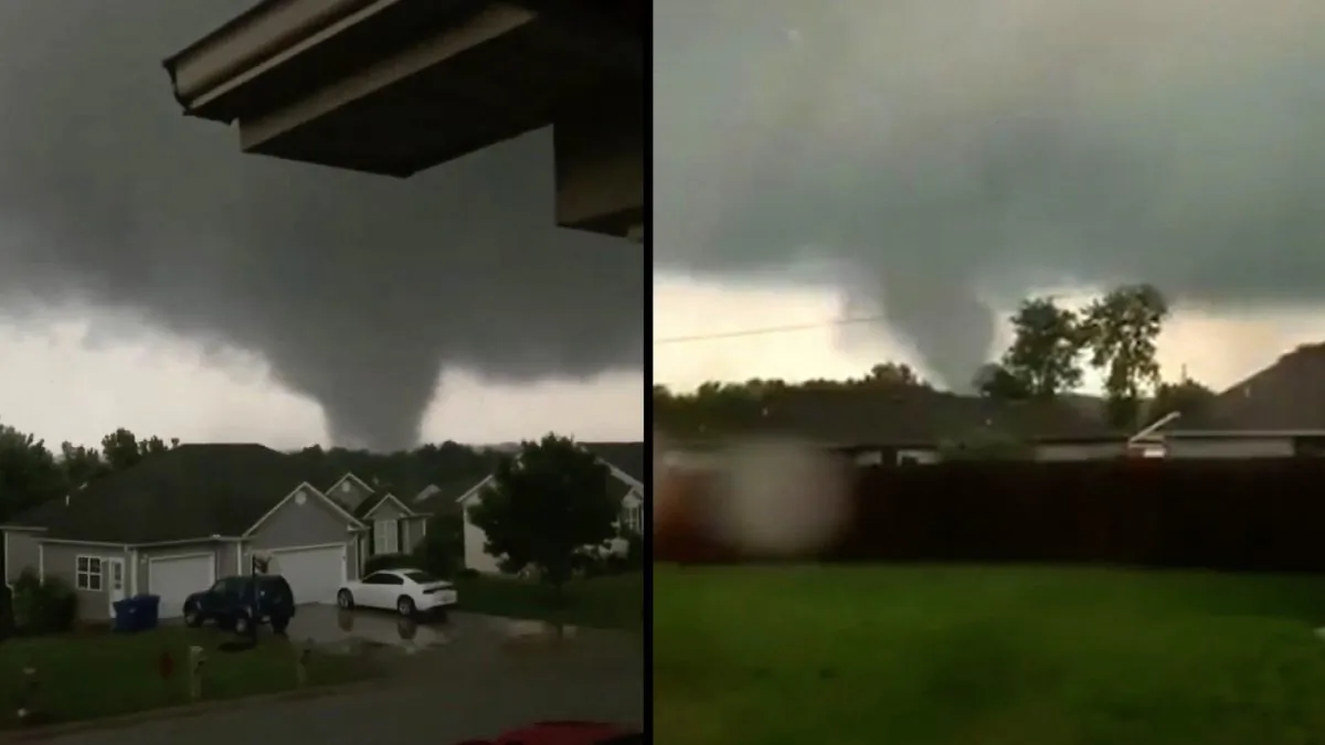 A tornado in Carl Junction, Mo., on May 22, 2019. (Shayla Brooks and Chris Higgins via AP)
