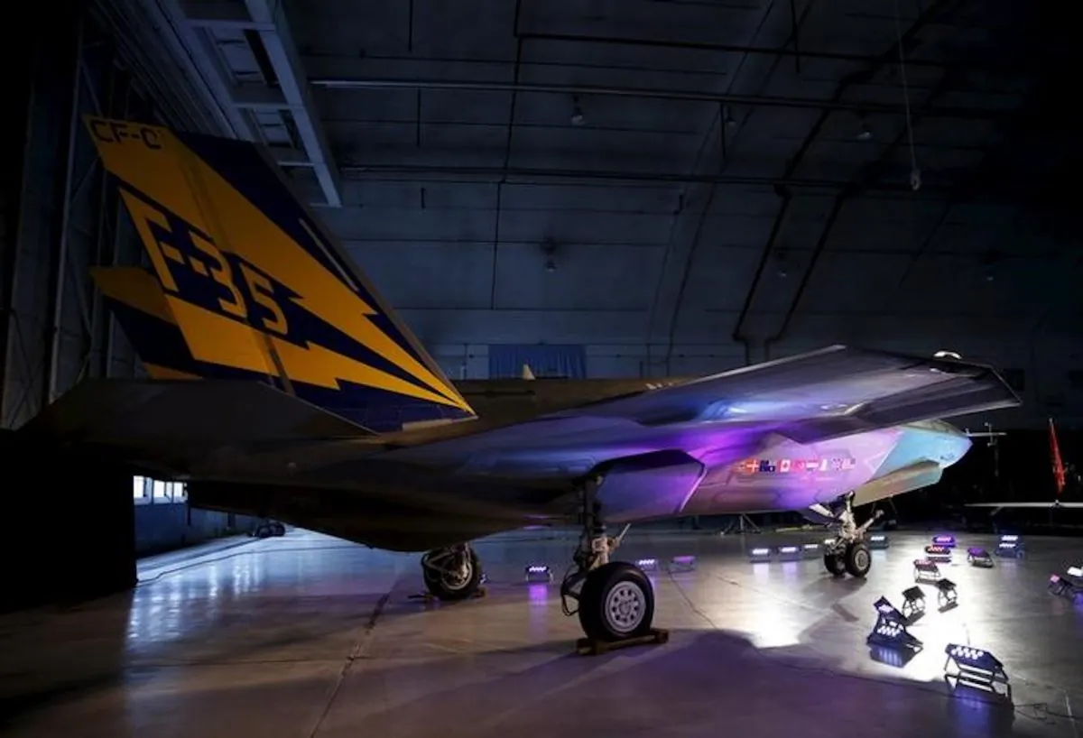 A Lockheed Martin F-35 Lightning II fighter jet is seen in its hanger at Patuxent River Naval Air Station in Maryland , U.S. on Oct. 28, 2015. (Gary Cameron/Reuters)