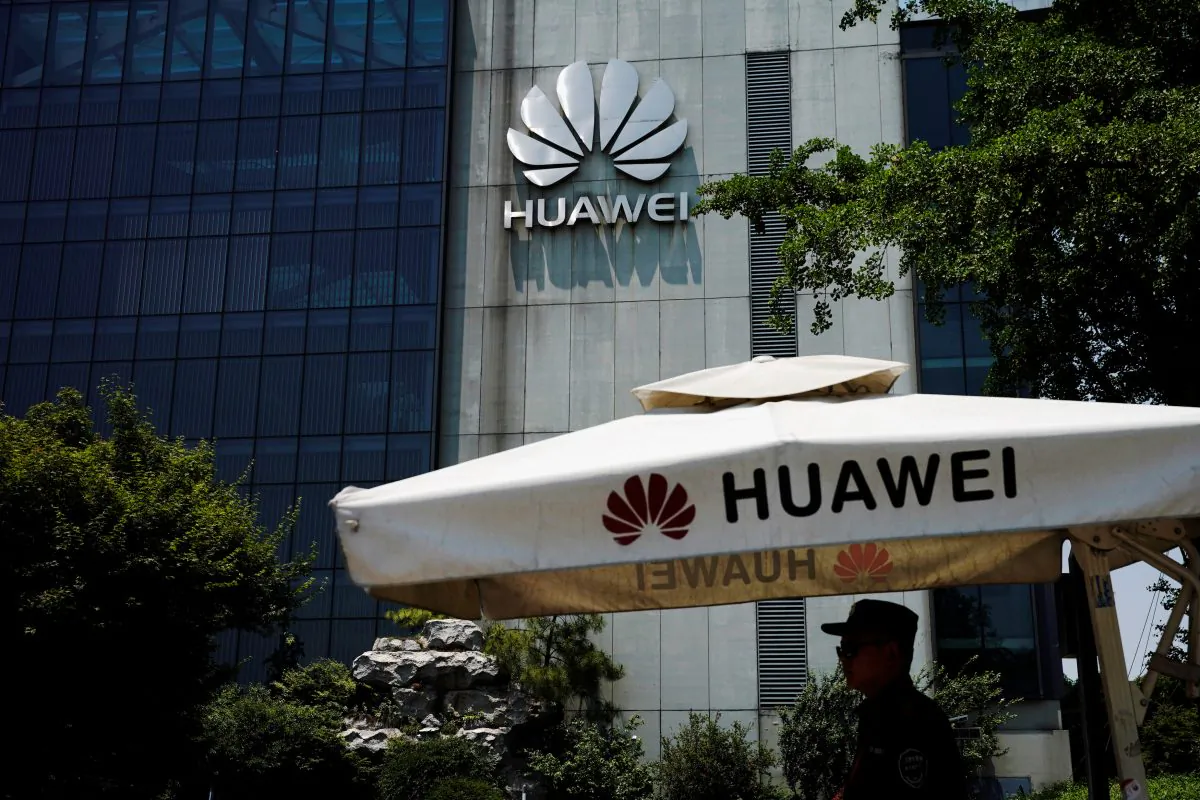 A Huawei company logo is seen at Huawei's Shanghai Research Center in Shanghai, China on May 22, 2019. (Aly Song/Reuters)