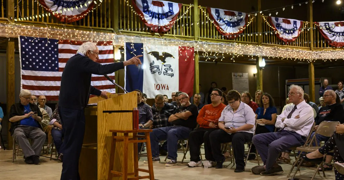 Democratic presidential candidate Sen. Bernie Sanders (I-VT) speaks during a town hall at the Fort Museum on May 4, 2019 in Fort Dodge, Iowa. (Stephen Maturen/Getty Images)