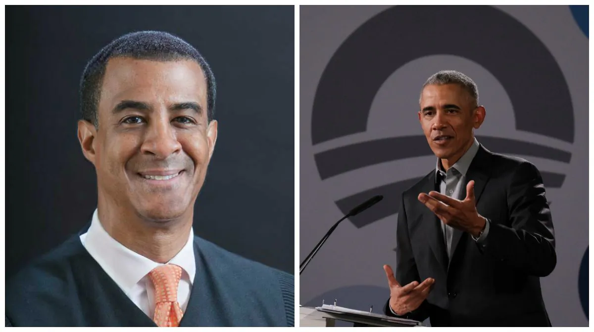 U.S. District Judge Haywood Gilliam (L) and former U.S. President Barack Obama in file photos. (U.S. District Court for the Northern District of California & Sean Gallup/Getty Images)