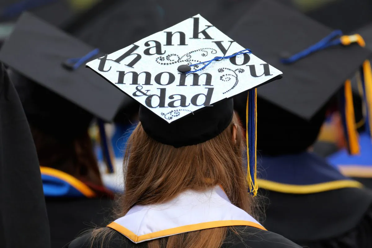 A graduating student at the University of California–San Diego on June 17, 2017. (Mike Blake/Reuters)