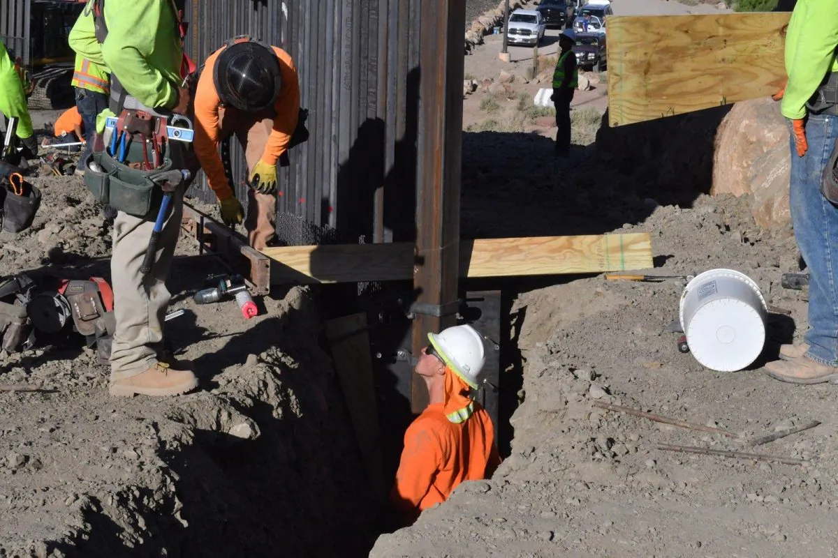 New border wall being constructed by We Build the Wall in the El Paso metropolitan area on May 24, 2019. (Courtesy of We Build the Wall, Inc.)