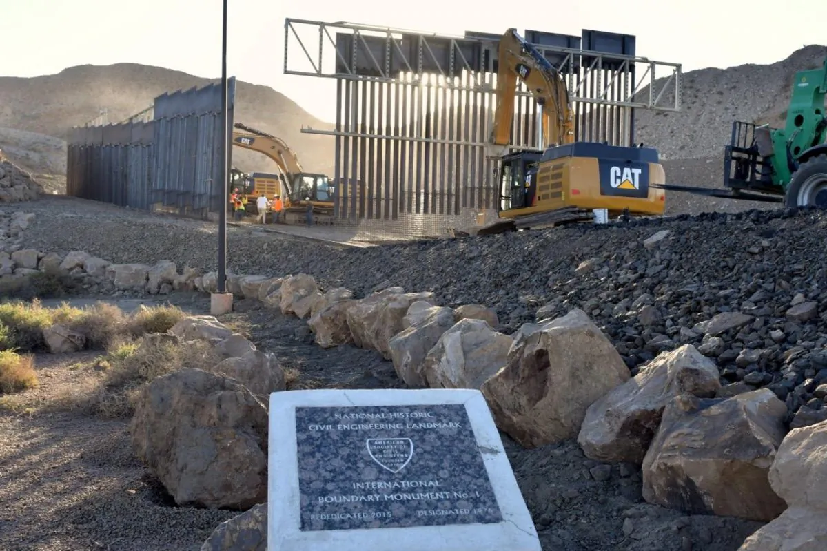 New border wall being constructed by We Build the Wall in the El Paso, Texas, metropolitan area on May 24, 2019. (Courtesy of We Build the Wall, Inc.)
