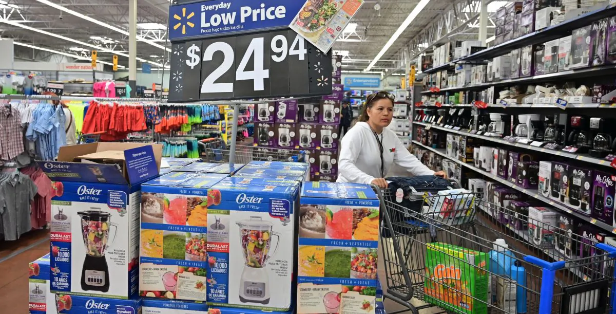 A woman shops at a Walmart Supercenter store in Rosemead, Calif., on May 23, 2019. (Frederic J. Brown/AFP/Getty Images)