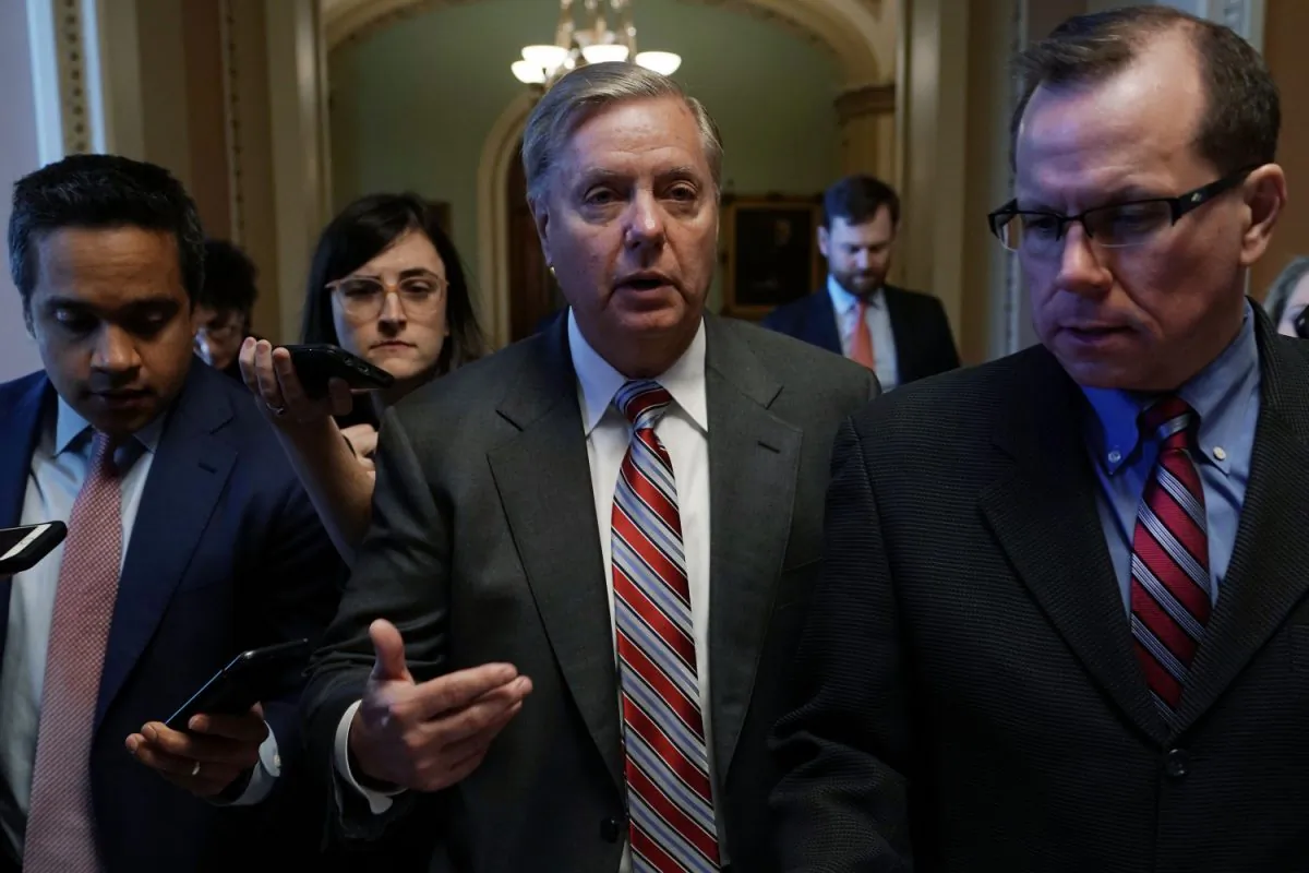 Sen. Lindsey Graham (R-S.C.) arrives for a meeting at the Capitol in Washington on Jan. 10, 2019. (Alex Wong/Getty Images)