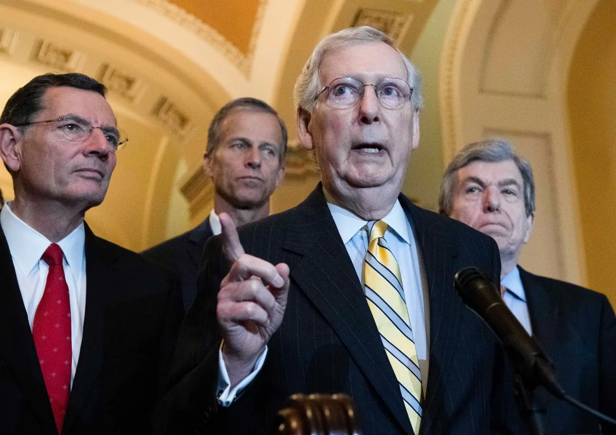 Senate Majority Leader Mitch McConnell at the Capitol in Washington on May 14, 2019. (Nicholas Kamm/AFP/Getty Images)