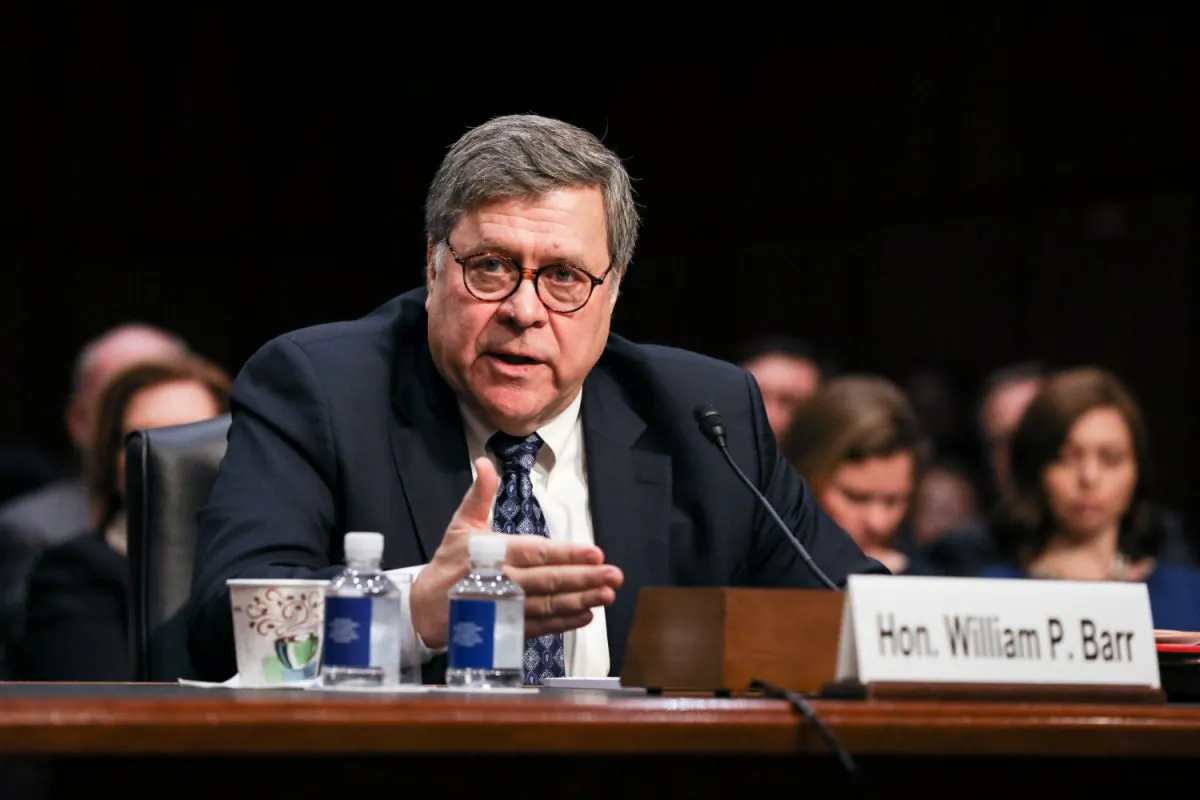 Attorney General nominee William Barr testifies on the first day of his confirmation hearing in front of the Senate Judiciary Committee at the Capitol in Wash., on Jan. 15, 2019. (Charlotte Cuthbertson/The Epoch Times)