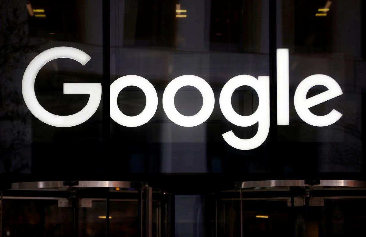 The Google logo is pictured at the entrance to the Google offices in London, Britain on Jan. 18, 2019. (Hannah McKay/Reuters)