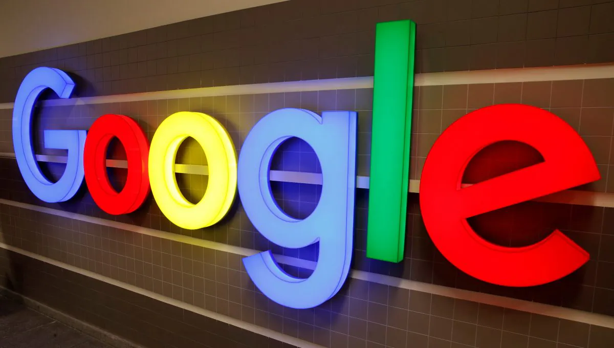 An illuminated Google logo is seen inside an office building in Zurich, Switzerland on December 5, 2018. (Arnd Wiegmann/Reuters)