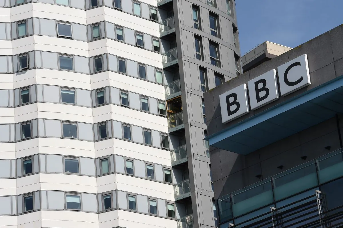 A general view of the BBC Studios at the MediaCityUK complex in Salford, Greater Manchester, northwest England, on May 14, 2019. (PAUL ELLIS/AFP/Getty Images)