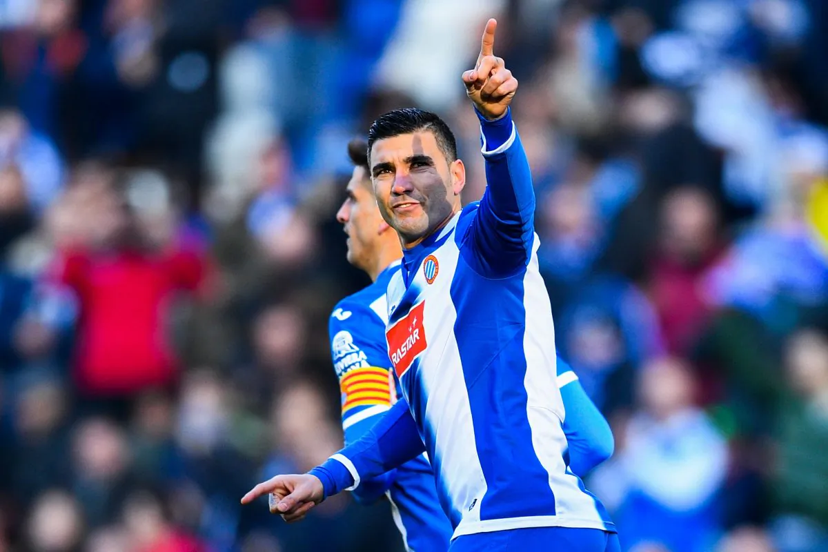 Jose Antonio Reyes of RCD Espanyol celebrates after scoring against Sevilla FC in Barcelona, Spain on Jan. 29, 2017. (David Ramos/Getty Images)