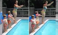 Mom Teaches Kids How to Dive, but Her Second Child Has Other Hilarious Plans