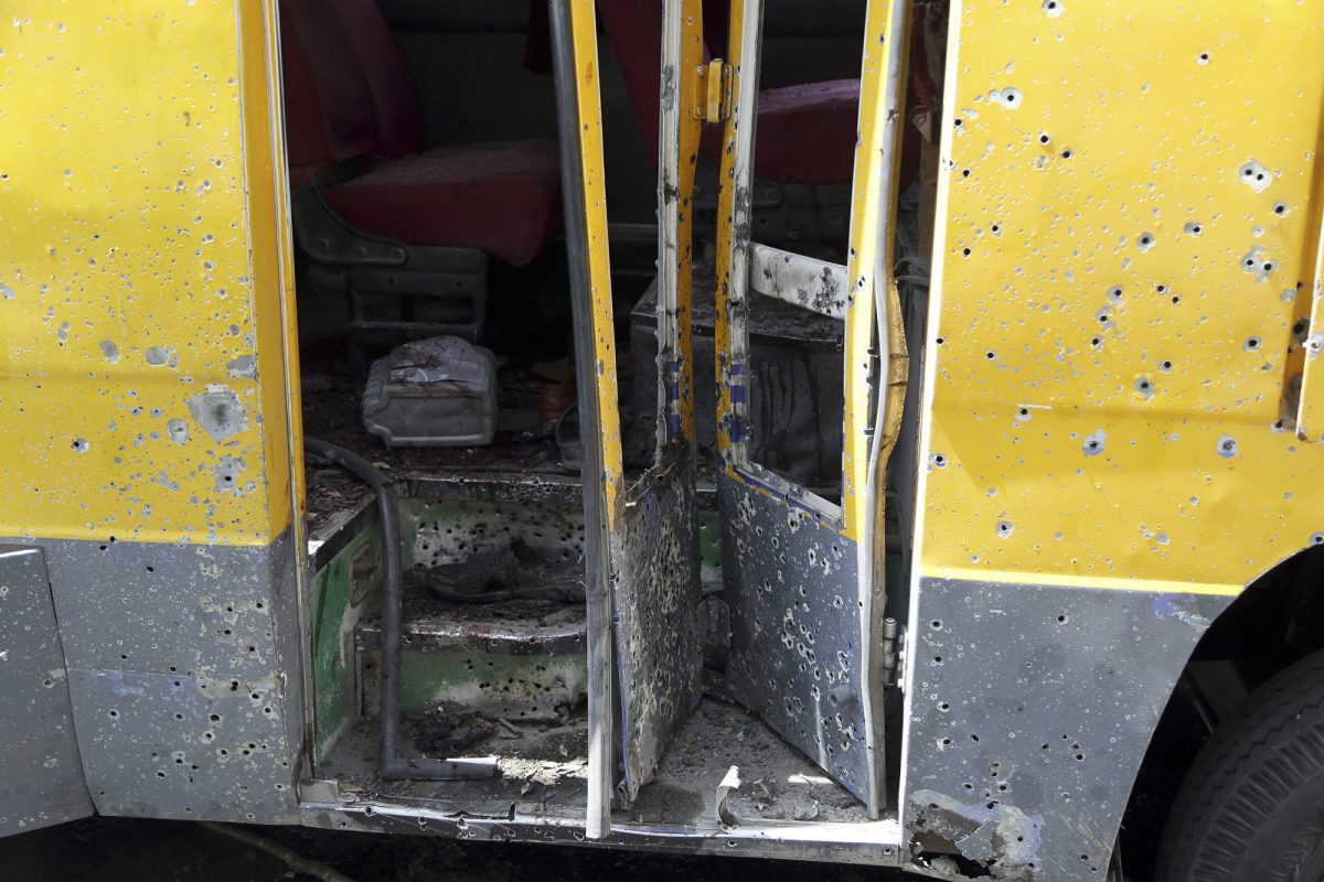 damaged bus