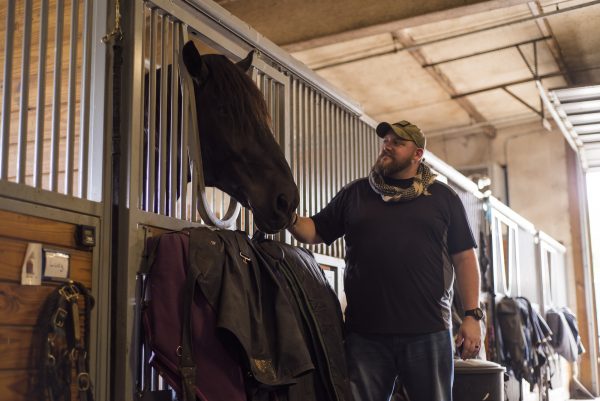 A veteran with a horse