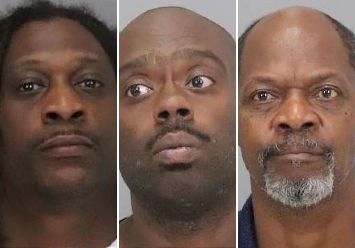 (L to R) Suspects Christopher Johnson, Antoine Williams, and Curtis Russell. (Photo Courtesy of the San Jose police dept.)