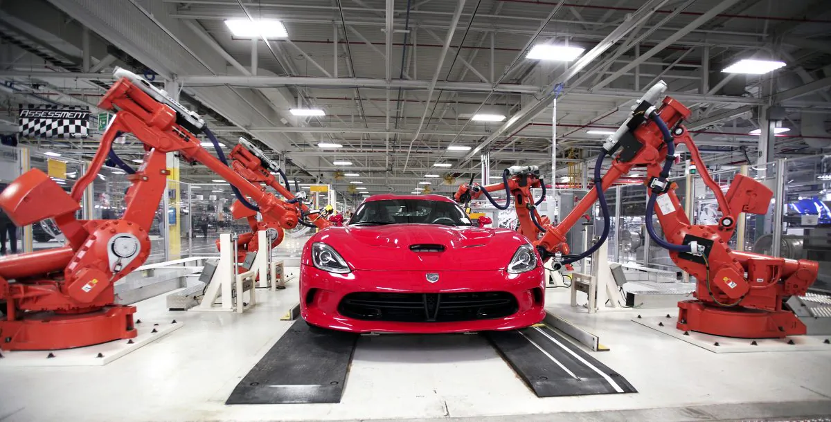 A Dodge Viper undergoes a test at the Flushing Gap Cell area at the Viper Assembly Plant May 8, 2015 in Detroit, Michigan. Bill Pugliano/Getty Images