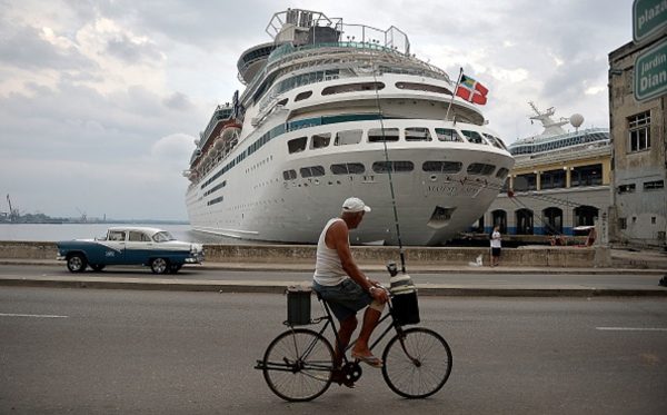 A Royal Caribbean cruise is seen docked at Havana's port
