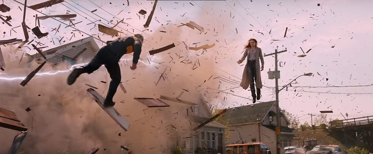Two X-men flying