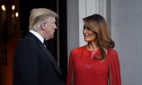 Melania Trump Stuns in Red Cape-Sleeve Gown at Dinner During UK State Visit