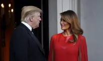Melania Trump Stuns in Red Cape-Sleeve Gown at Dinner During UK State Visit
