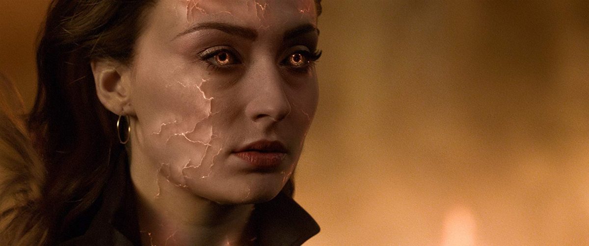 Woman with lightning in her face