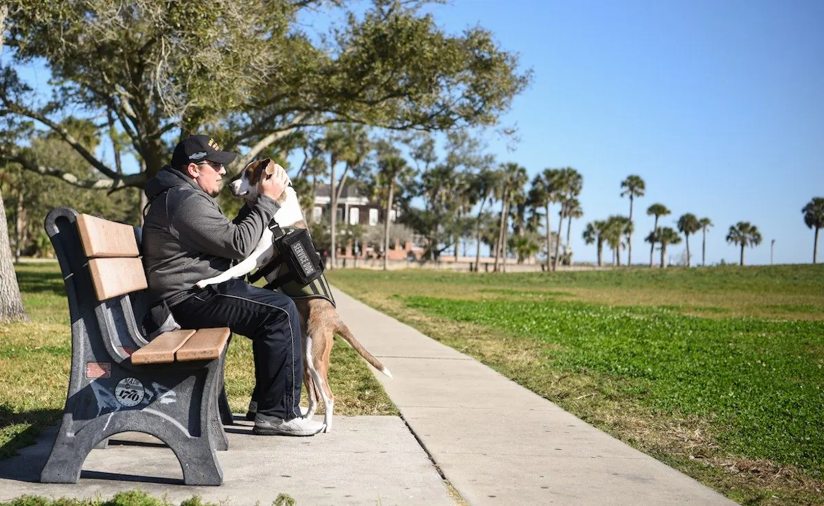 Iraq War veteran Jeremiah Galembush with his service dog Vinny. (Courtesy of K9s For Warriors)