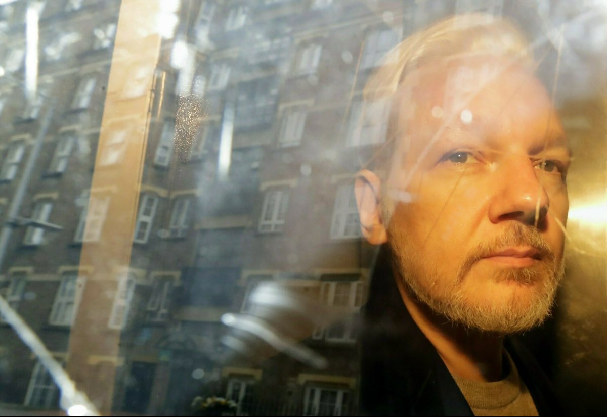 WikiLeaks founder Julian Assange in car