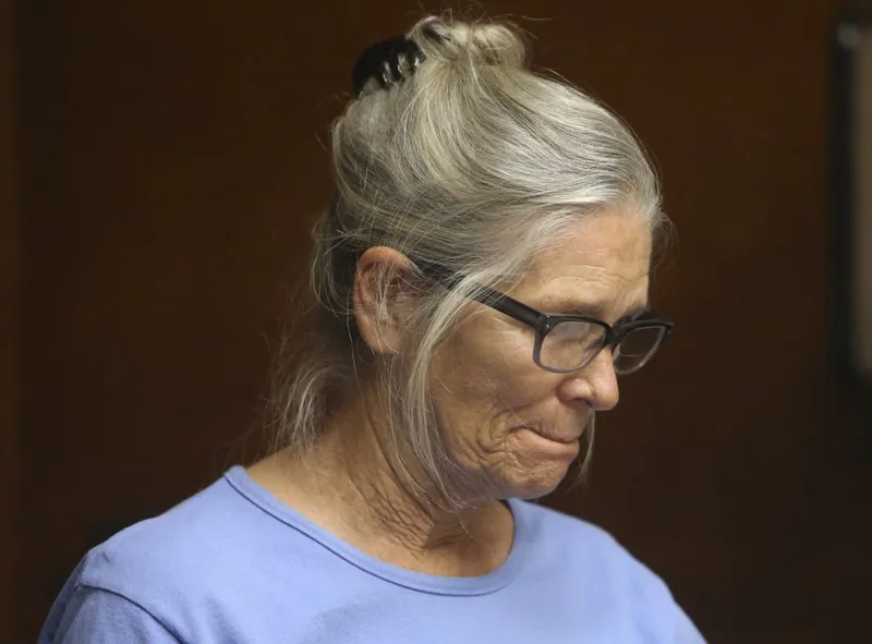Leslie Van Houten during a hearing at the California Institution for Women in Corona, Calif., on Sept. 6, 2017. (Stan Lim/Los Angeles Daily News via AP)
