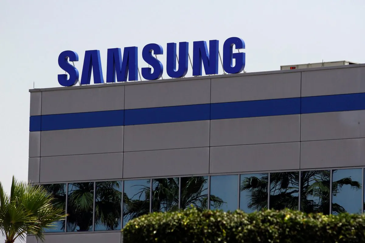 The logo of Samsung Electronics is pictured at the company's factory (Jorge Duenes/Reuters)