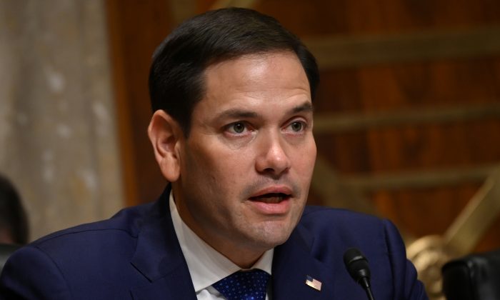 Sen. Marco Rubio (R-Fla.) on Capitol Hill in Washington on April 10, 2019. (Erin Scott/Reuters)
