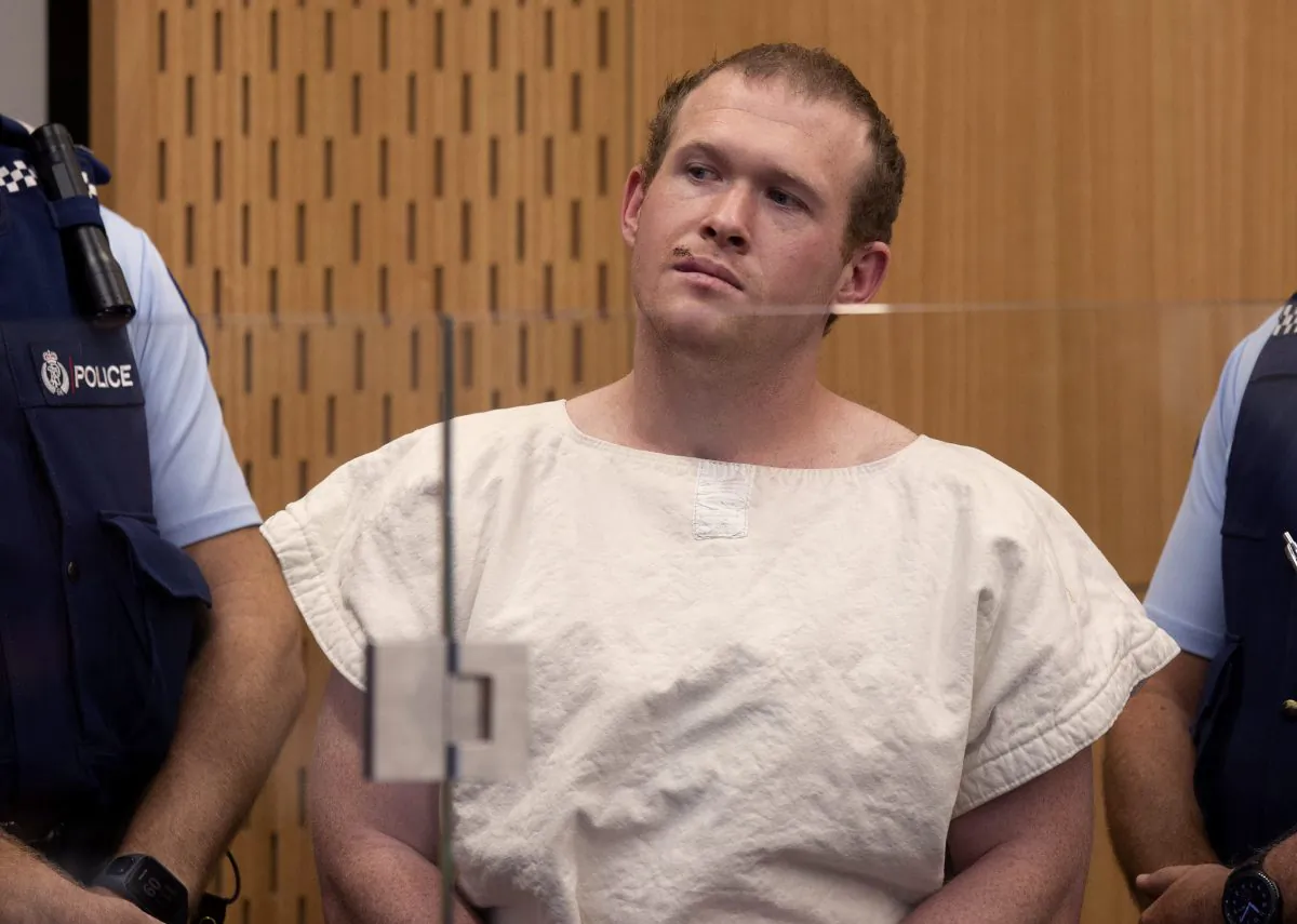 Brenton Tarrant, the man charged in the Christchurch mosque shootings, appears in the Christchurch District Court, in Christchurch, New Zealand, on March 16, 2019. (Mark Mitchell, Pool/AP Photo)