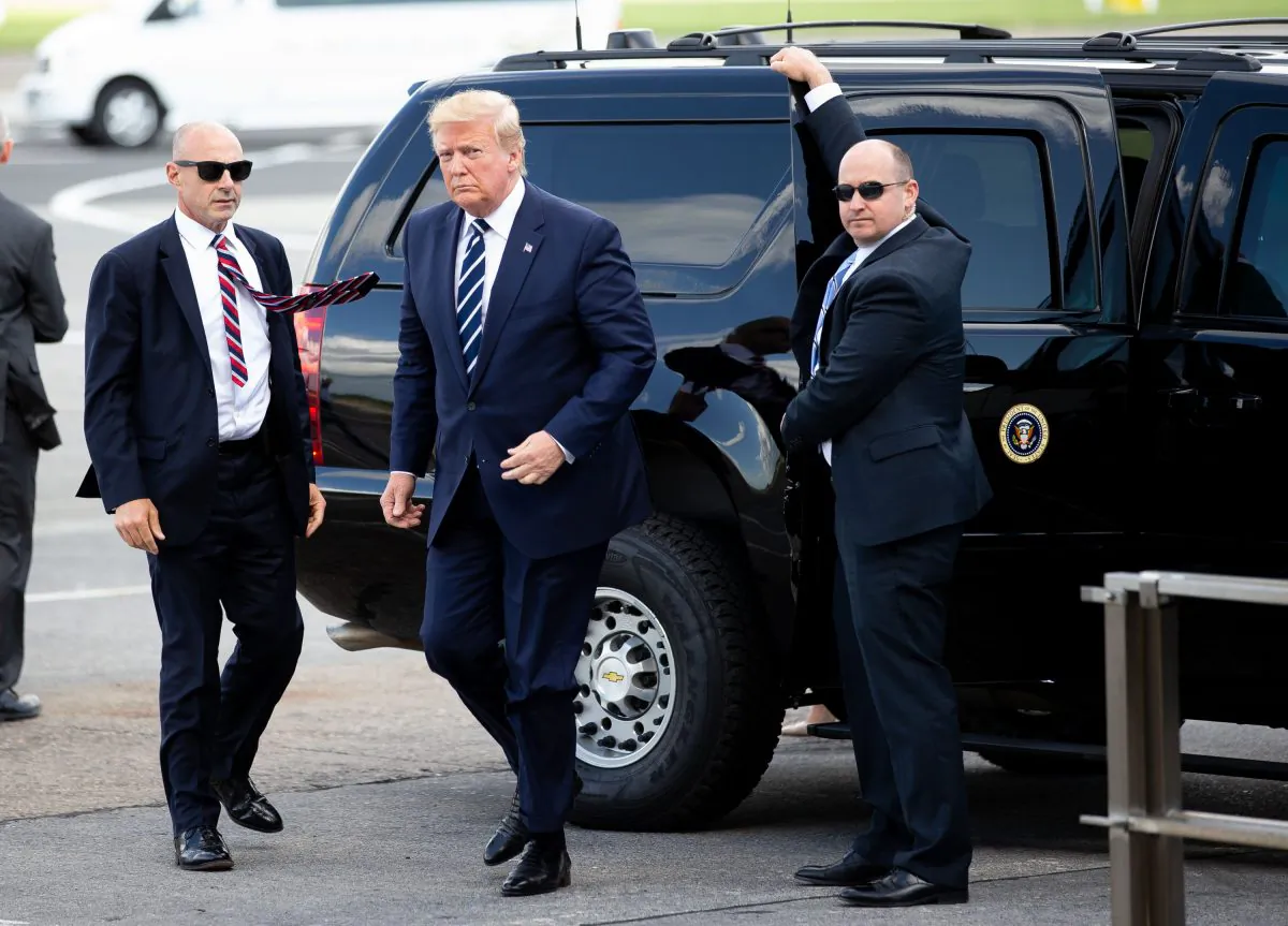 President Donald Trump arrives at Shannon Airport in Shannon, Ireland, on June 5, 2019. (Pool/Getty Images)