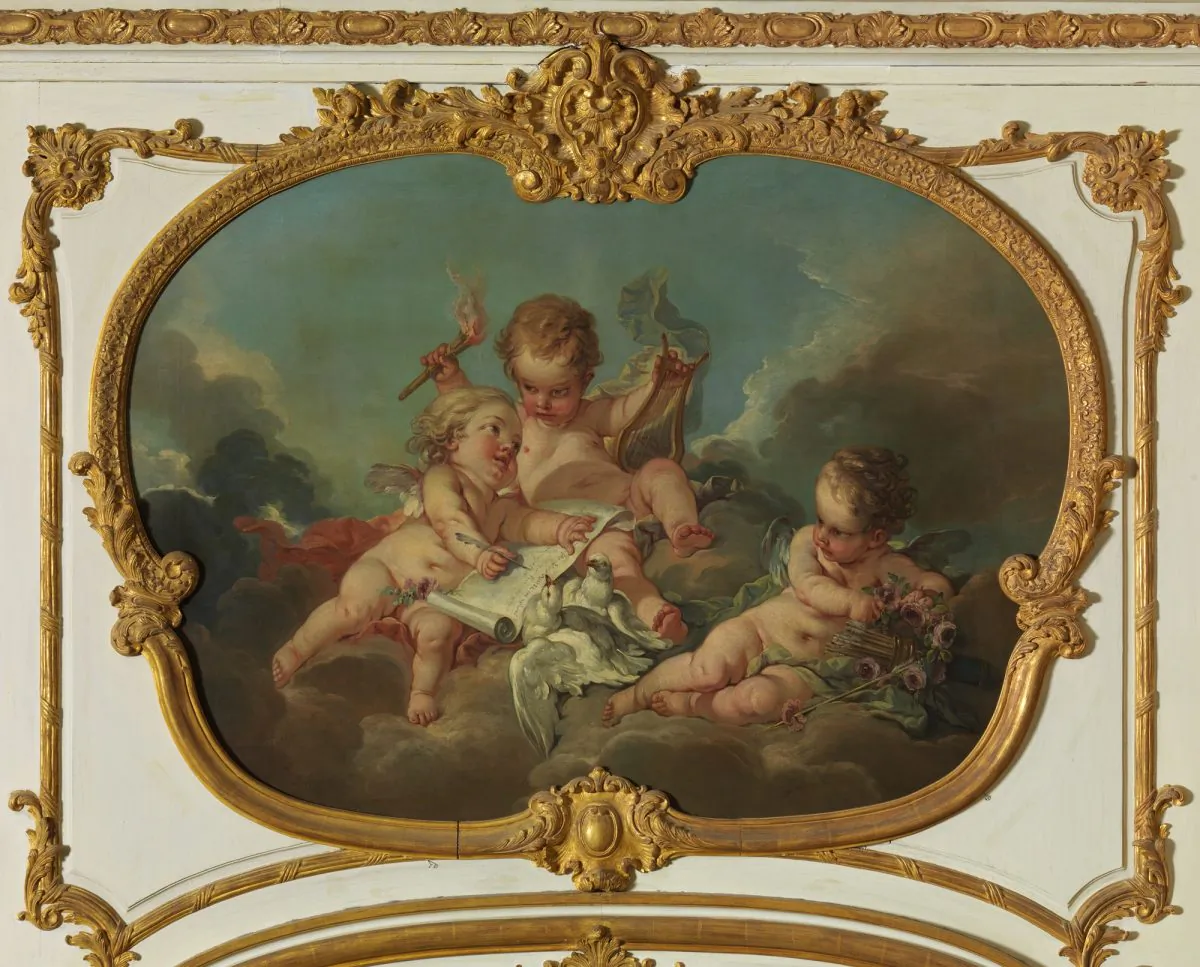 "Allegory of Lyric Poetry," 1753, by François Boucher. Oil on canvas. 45 1/4 inches by 62 3/4 inches. Mr. and Mrs. Charles Wrightsman Gift, 1969. (The Metropolitan Museum of Art)