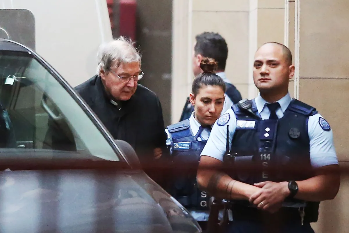 Cardinal George Pell arrives at the Supreme Court of Victoria on June 06, 2019 in Melbourne, Australia. George Pell has served three months of a six year conviction for sexually assaulting two choirboys. The 77 year old, once the third most powerful man in the Vatican and Australia's most senior Catholic, was found guilty on 11 December in Melbourne's county court. The jury was unanimous in their verdict, finding Pell guilty on five counts of child sexual assault in December 1996 and early 1997 at St Patrick's Cathedral. (Michael Dodge/Getty Images)