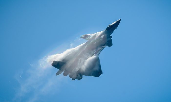 A Chinese J-20 stealth fighter performs at the Airshow China 2018 in Zhuhai, south China's Guangdong Province on Nov. 6, 2018. (Wang Zhao/AFP/Getty Images)