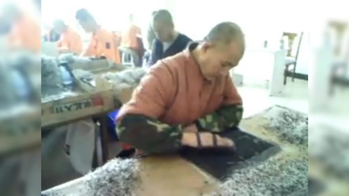 Undercover footage from the Masanjia labor camp in China showing inmates making diodes during the 2008 Beijing Olympics. (Courtesy of Yu Ming)