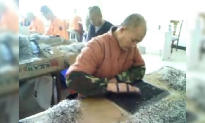 Undercover footage from the Masanjia labor camp in China showing inmates making diodes during the 2008 Beijing Olympics. (Courtesy of Yu Ming)