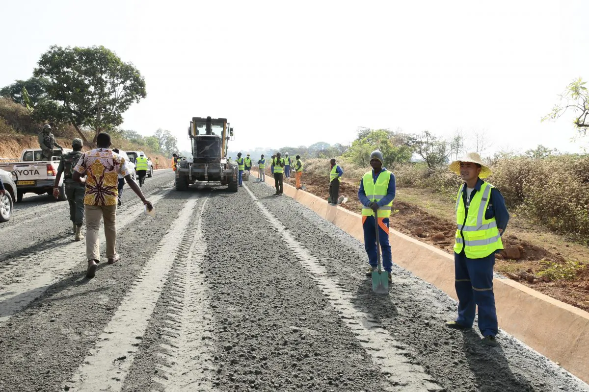 A road under construction with ballast stone from a quarry set up by a Chinese state-owned company. Residents of Yoko—the town near which the quarry is set up—report that their homes is being damaged due to vibrations caused by the quarry. (Amindeh Blaise Atabong for The Epoch Times)