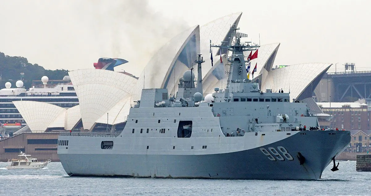 A Chinese naval ship is seen in a file photo. (AAP Image/Bianca De Marchi/via Reuters)