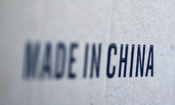 The words 'Made in China' are pictured on a box of products imported from China. (Regis Duvignau/Reuters)