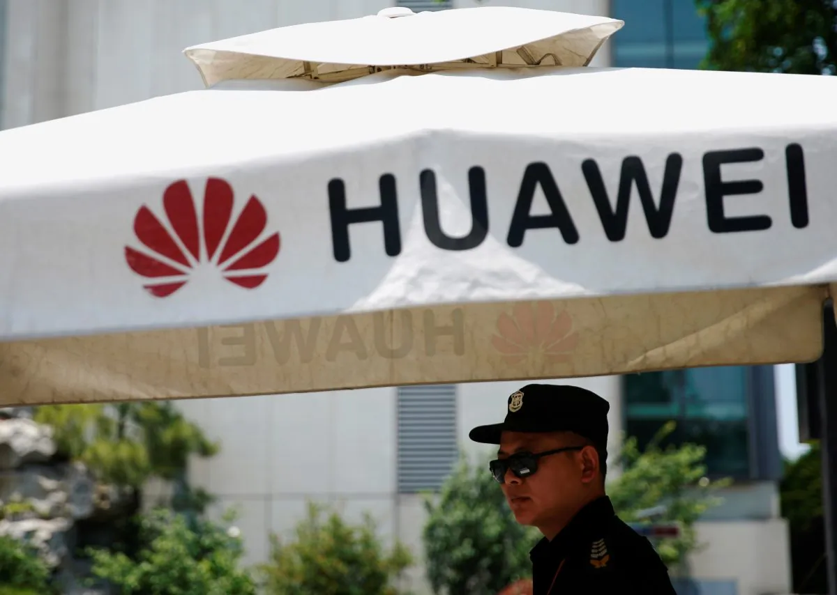 A Huawei company logo is seen at Huawei's Shanghai Research Center in Shanghai, China, on May 22, 2019. (Aly Song/Reuters)