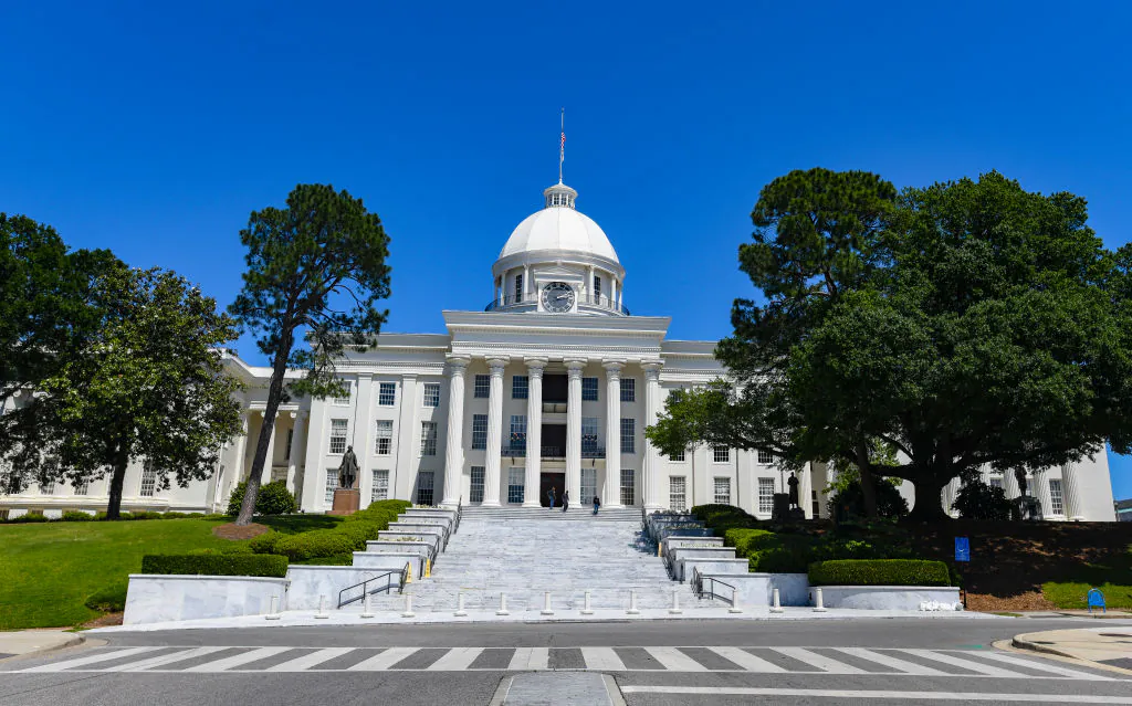 The Alabama State Capitol stands in Montgomery, Alabama on May 15, 2019. (Julie Bennett/Getty Images)