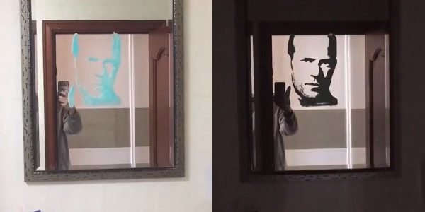 Toothpaste mirror portrait