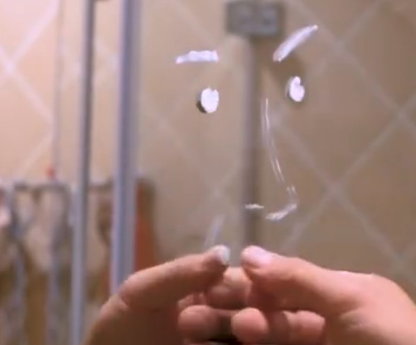 Toothpaste mirror portrait