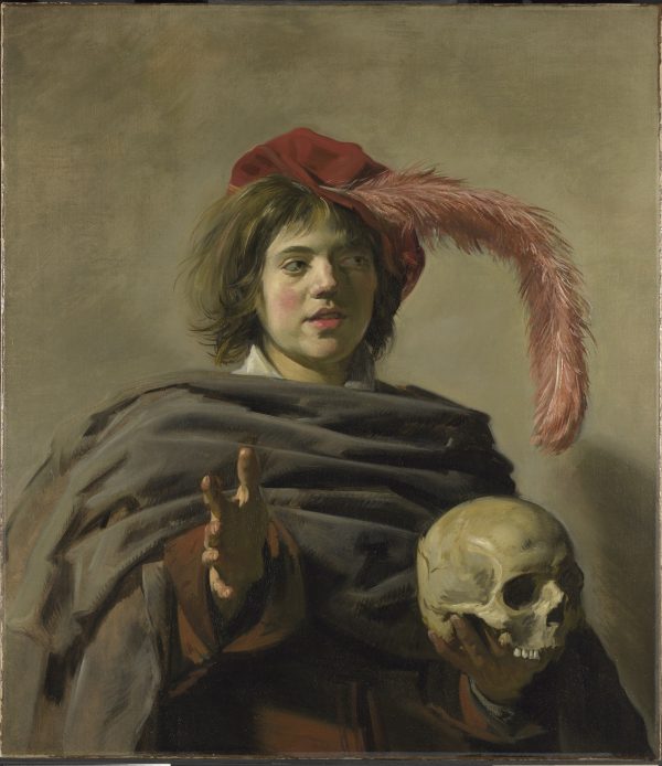 Young boy and skull