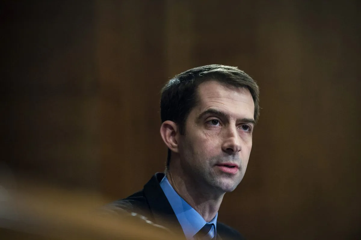 Sen. Tom Cotton (R-Ark.) in Washington on Jan. 30, 2018. (Pete Marovich/Getty Images)
